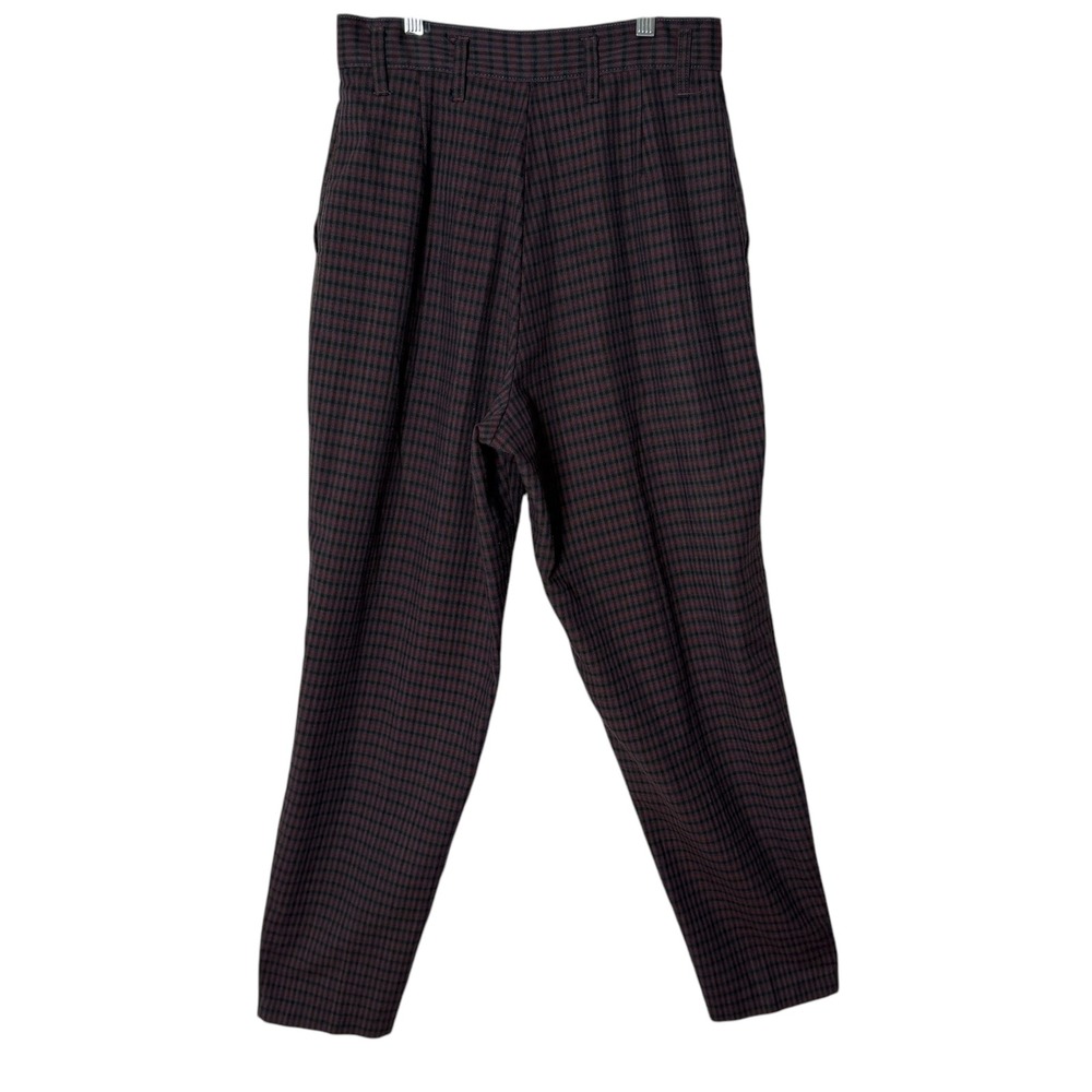 Vintage 80s 90s Dark Academia Plaid Pants High Waisted Pleated Trousers Jr 9